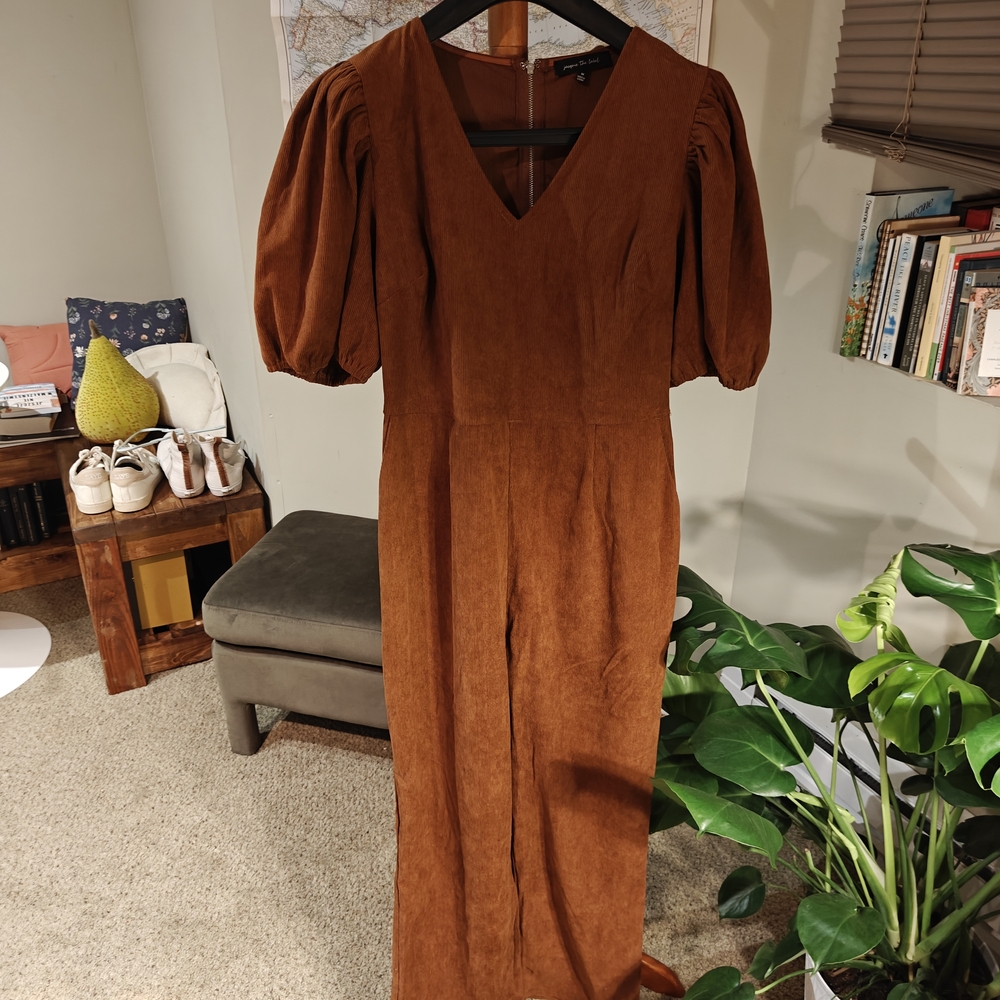 Adorable Rust Corduroy Jumpsuit